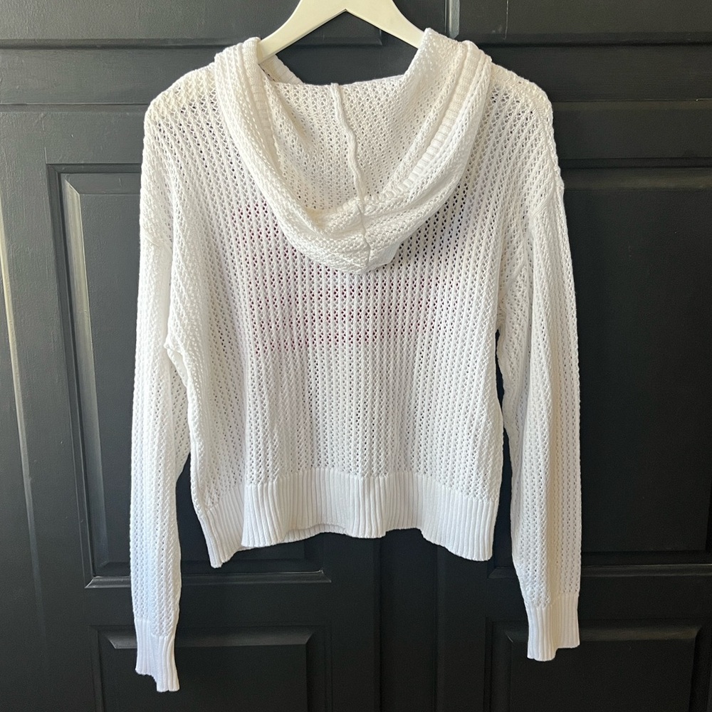 Flag Pullover Medium Sweater Stitched Hooded Ligh… - image 3